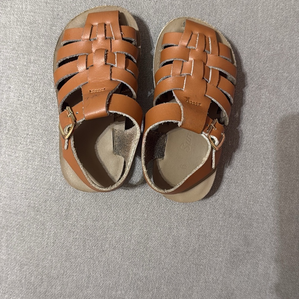San sun brown sailor sandals size 6 toddler